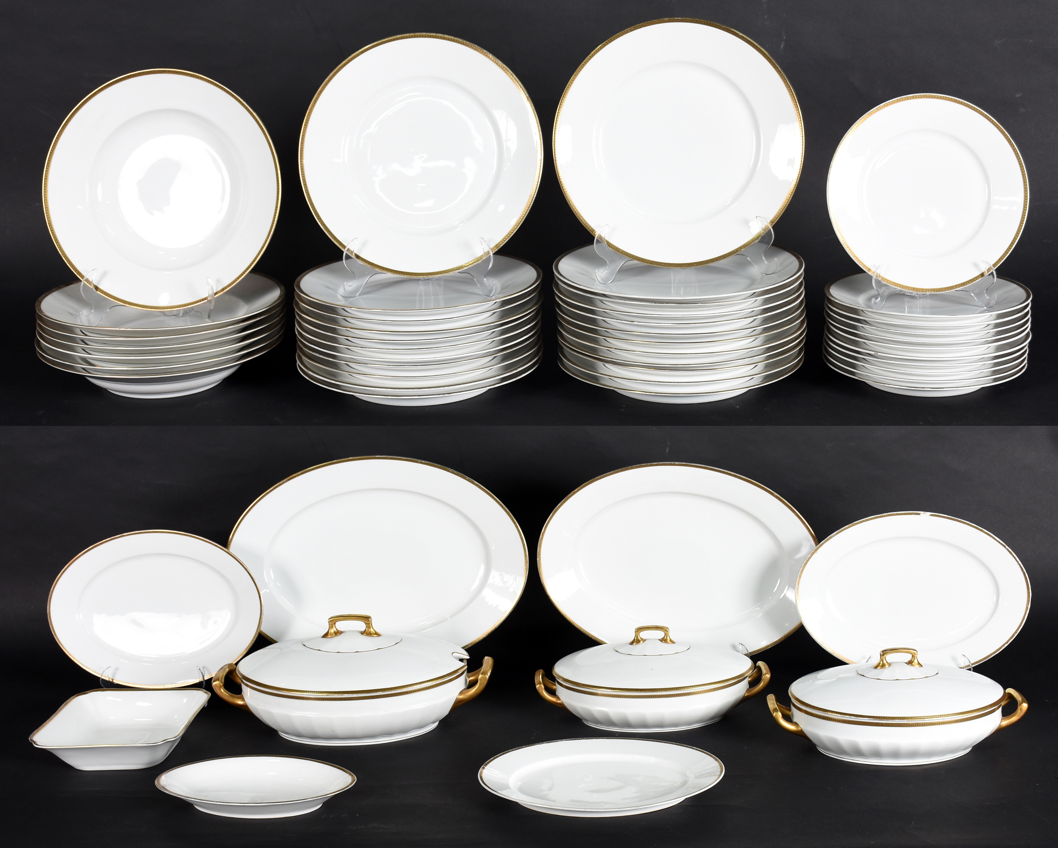 Serviço de jantar de porcelana branca Bavaria composto de 23 pratos... - foto 1 de 7