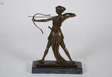 Escultura de bronze Art Deco representando Dian... - Escultura de bronze Art Deco representando Diana Caçadora. Altura 33 cm.