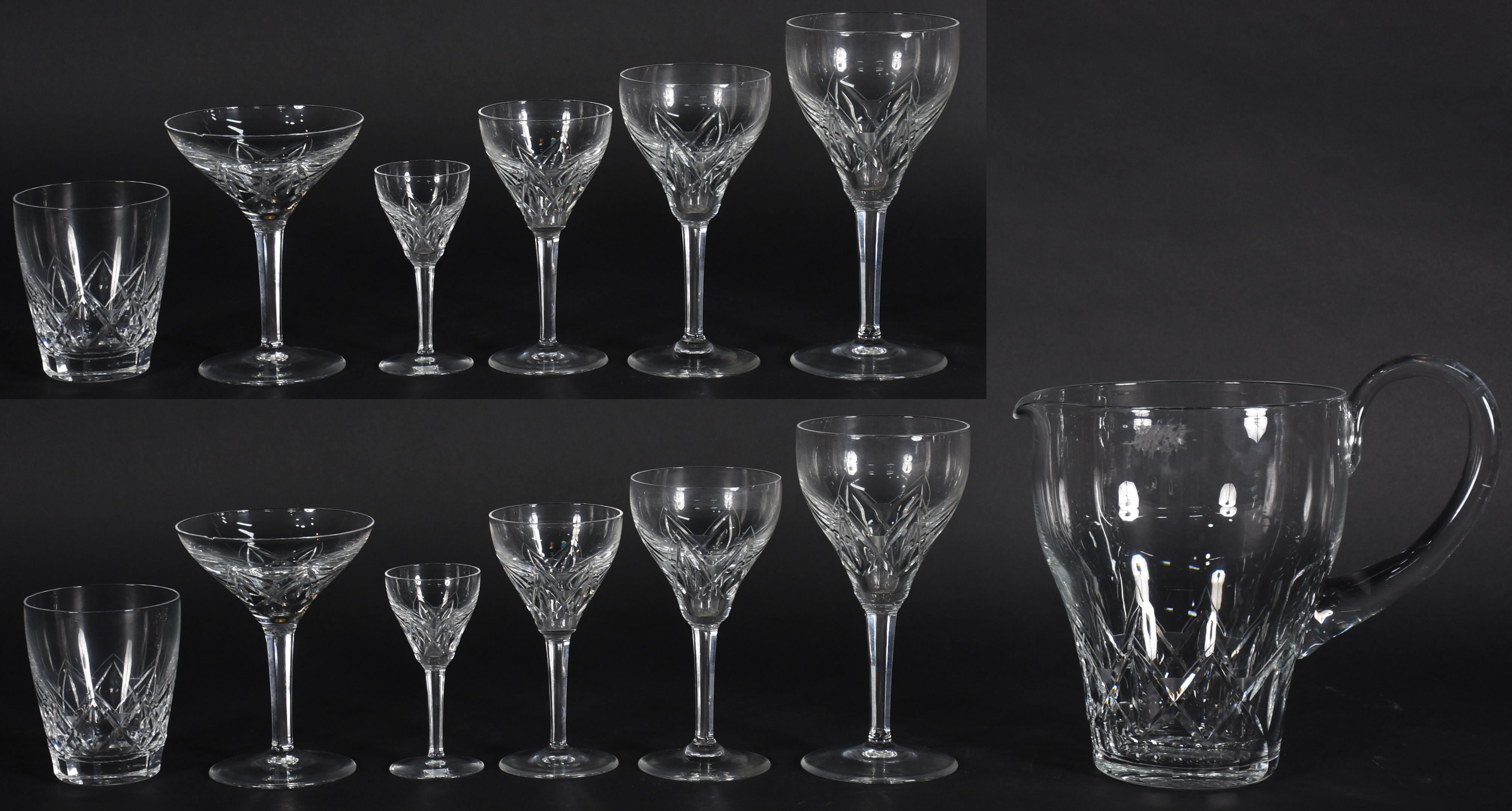 Serviço de copos de cristal sendo 1 jarra, 10 para copos para... - foto 1 de 3