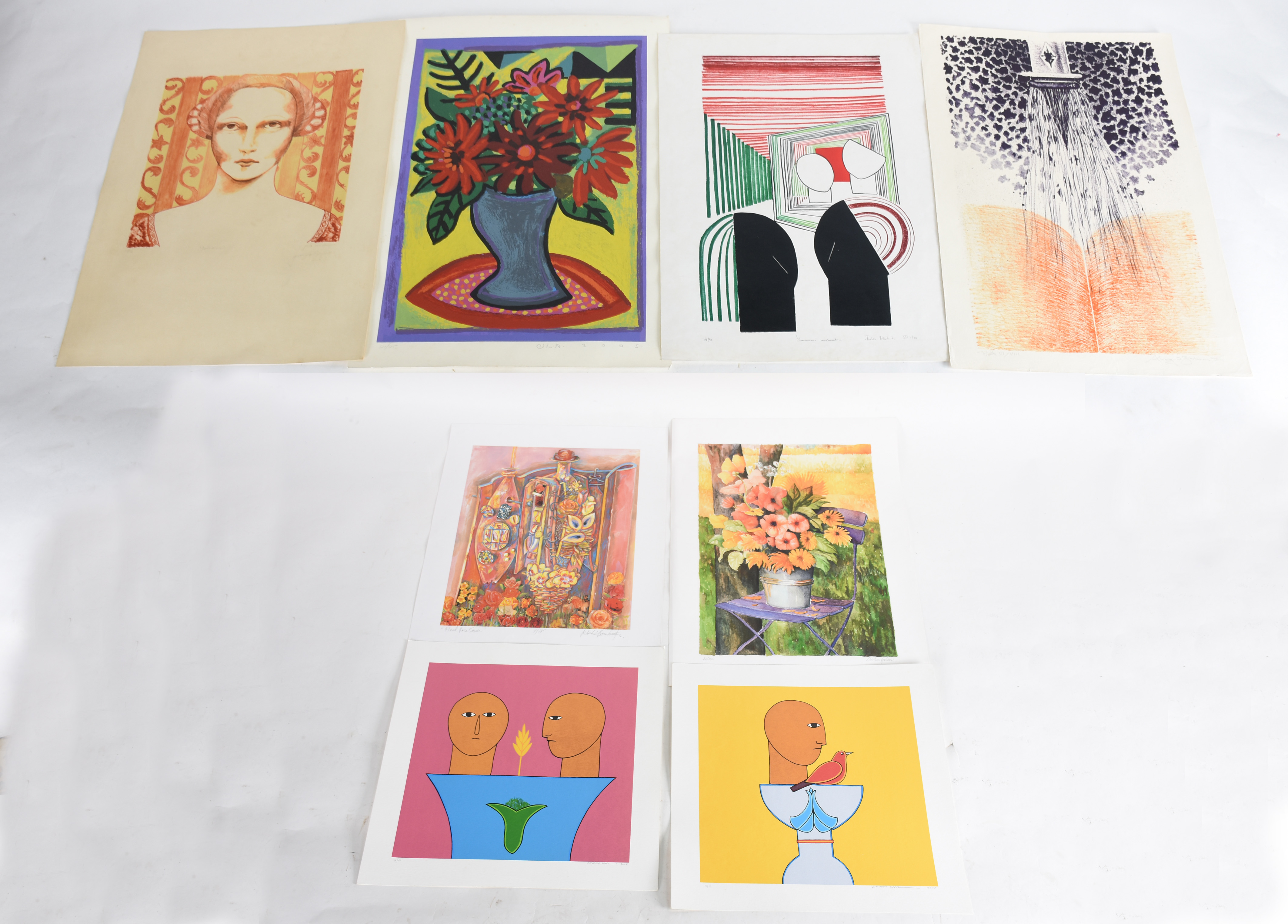 Lote com 8 Serigrafias sem moldura 1- CILA - 121//125 - P.A - Vaso de... - foto 1 de 5