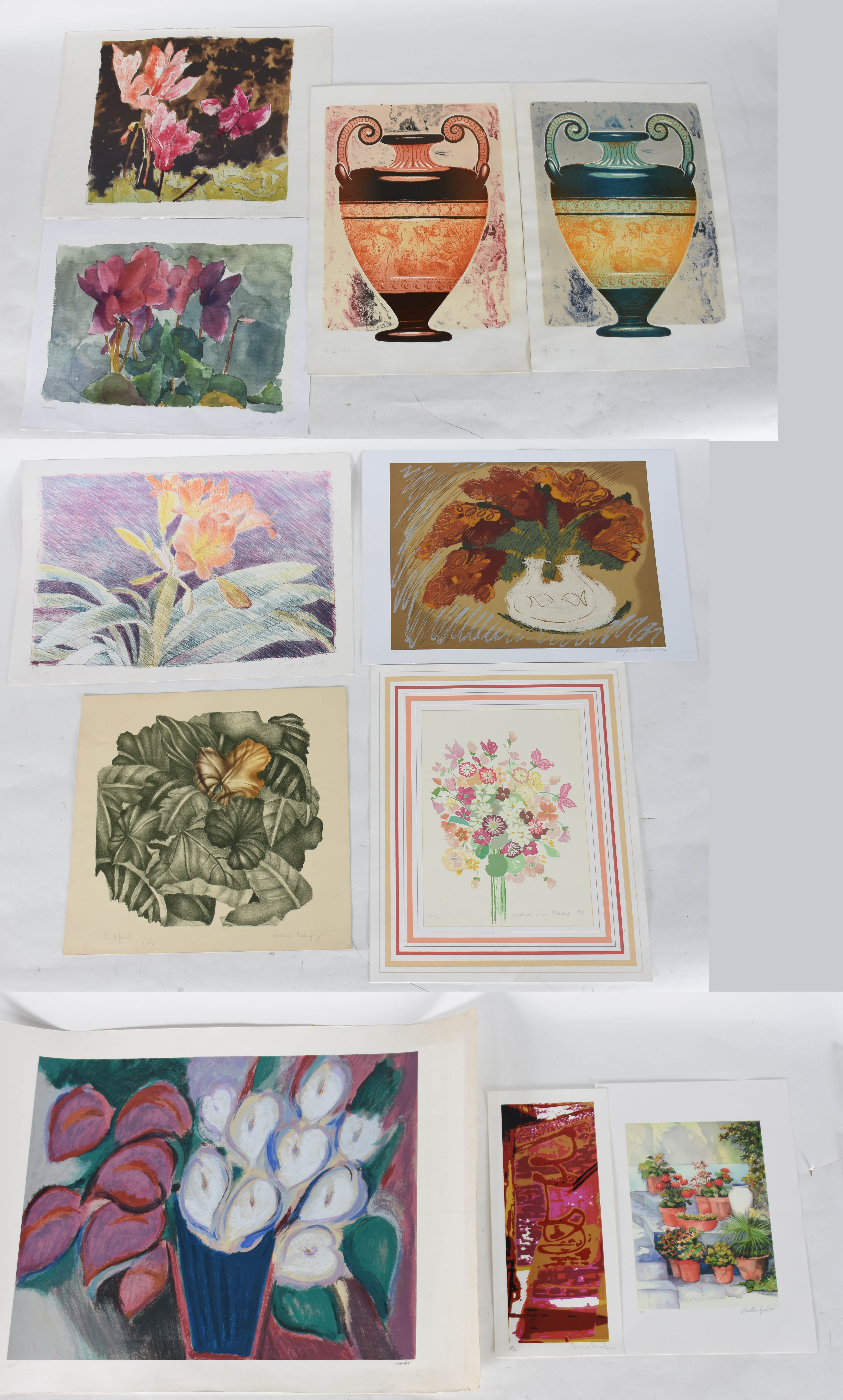 Lote com 11 Serigrafias sem moldura 1 - CARLOS BRACH - P.A - Vaso de... - foto 1 de 10
