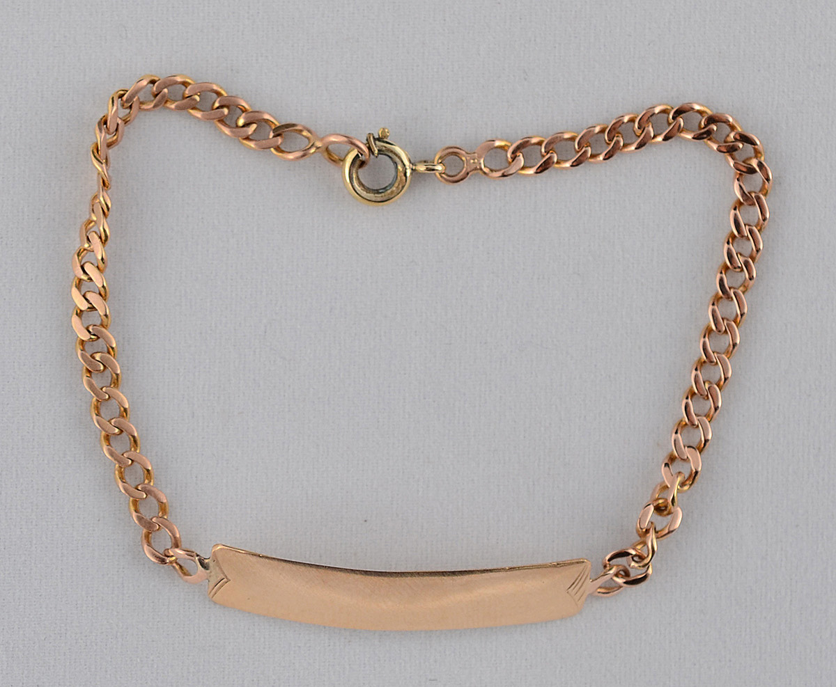 Pulseira em ouro 18 k chapinha - 6g.