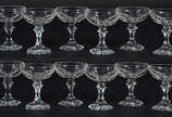 Conjunto com 12 taças de cristal tcheco facetad... - Conjunto com 12 taças de cristal tcheco facetado para champagne.