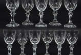 Conjunto com 11 cálices para vinho de cristal t... - Conjunto com 11 cálices para vinho de cristal tcheco facetado.
