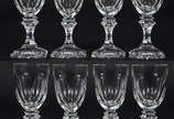 Conjunto com 8 cálices para vinho de cristal tc... - Conjunto com 8 cálices para vinho de cristal tcheco facetado.