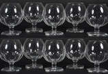 Conjunto com 10 taças para cognac de cristal tc... - Conjunto com 10 taças para cognac de cristal tcheco facetado.