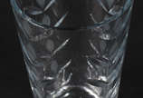 Vaso de cristal com folhas lapidadas - Vaso de cristal com folhas lapidadas