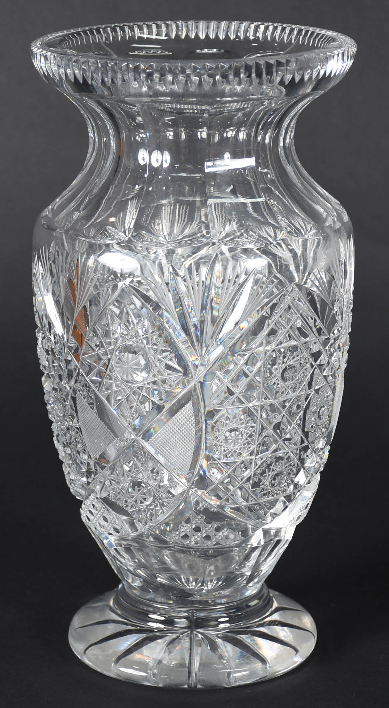 Vaso de cristal tcheco lapidado - foto 1 de 4