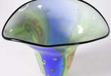 Vaso de murano decorativo nas cores azul e verd... - Vaso de murano decorativo nas cores azul e verde com pó de ouro.