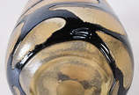 Vaso decorativo de vidro fosco com detalhes "me... - Vaso decorativo de vidro fosco com detalhes "metalizados".