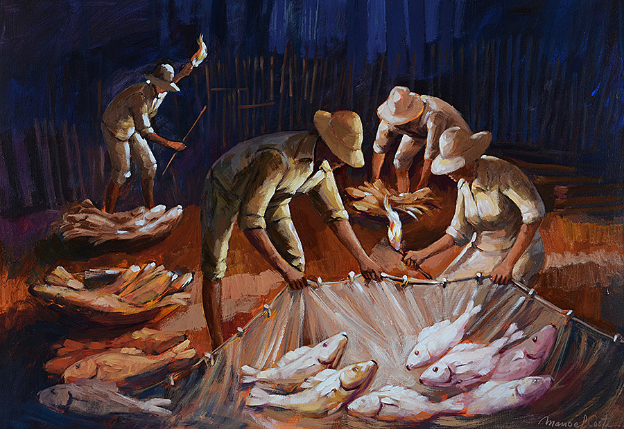 MANOEL COSTA - Pesca noturna - ost - 70 x 100 - foto 2 de 4