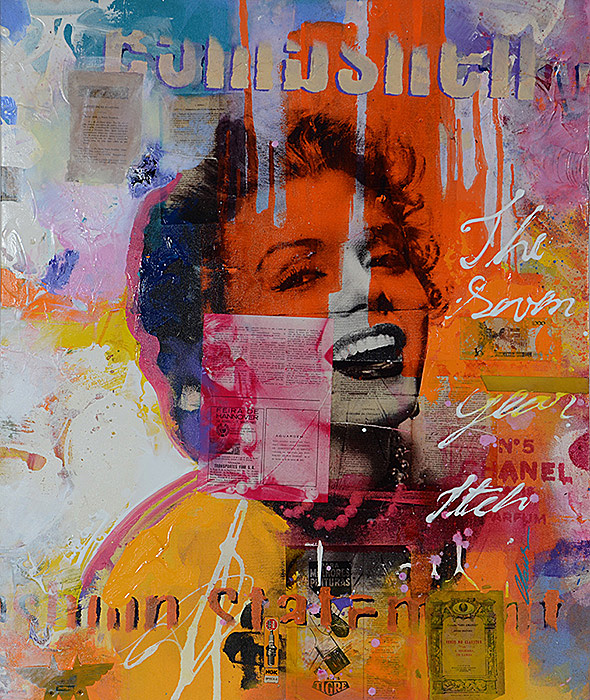 CLAUS COSTA - Marilyn - técnica mista - 1,20 x 1,00 - foto 2 de 3
