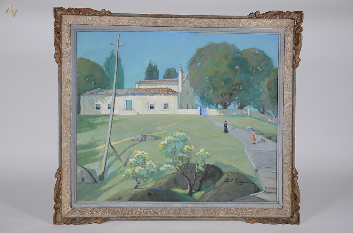 PAULO GAGARIN (1885 - 1980) - Paisagem com casa - ost - 70 x 84 - com... - foto 1 de 4