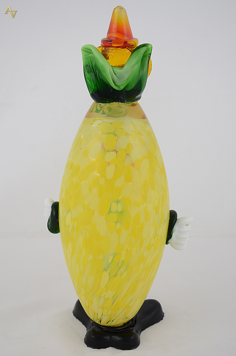 Palhaço de murano amarelo. Altura 34 cm. - foto 2 de 2