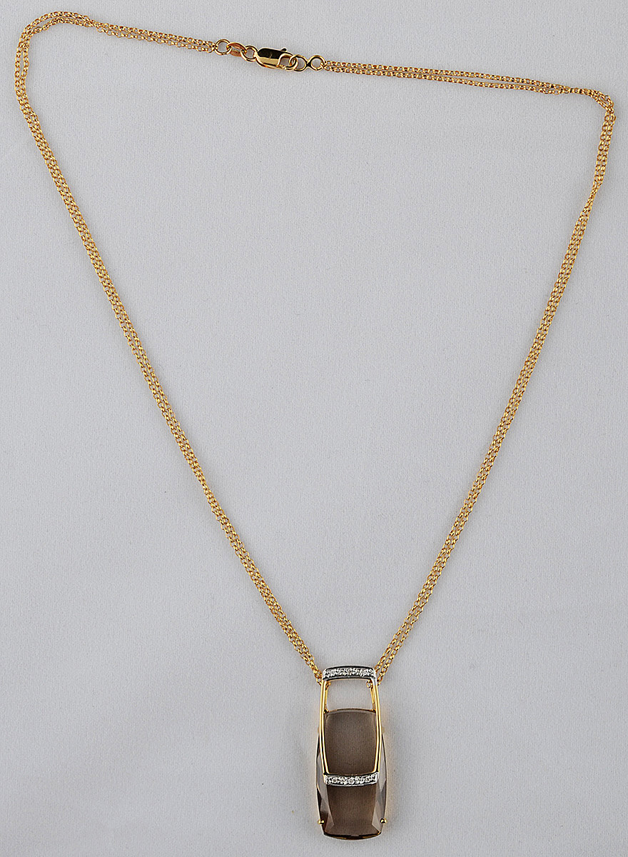 Cordão duas voltas de ouro 18 k (40 cm de comprimento) com pendente... - foto 2 de 2