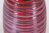 Vaso decorativo de murano vermelho com listras ... - Vaso decorativo de murano vermelho com listras pretas.