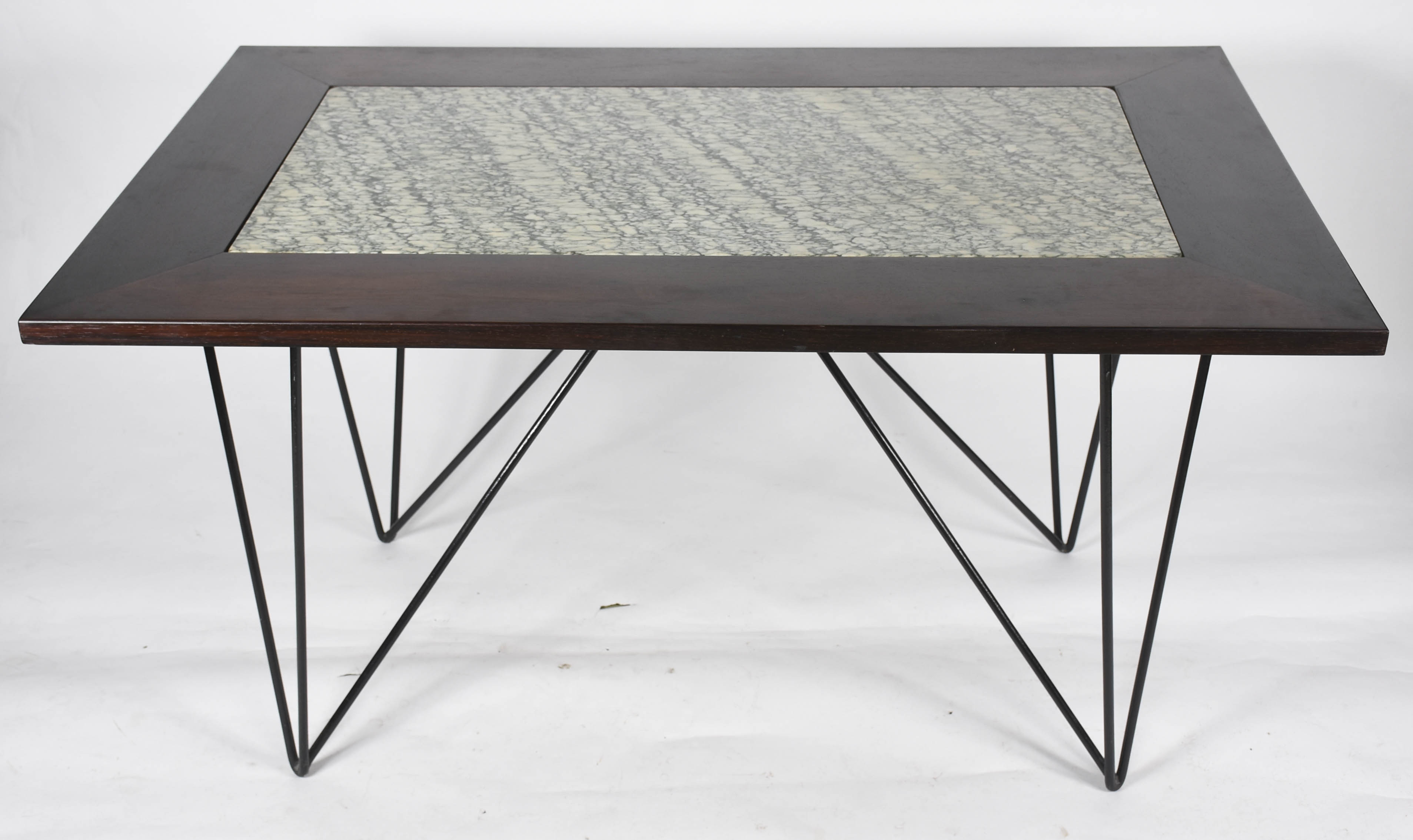 Mesa de jantar de jacarandá com parte central de mármore e base de... - foto 3 de 9
