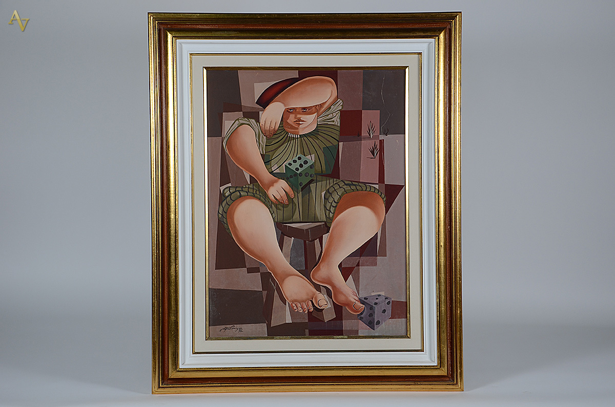 JAYR PENY - Menino com dados - ost - 80 x 60 - 1992 - foto 1 de 4