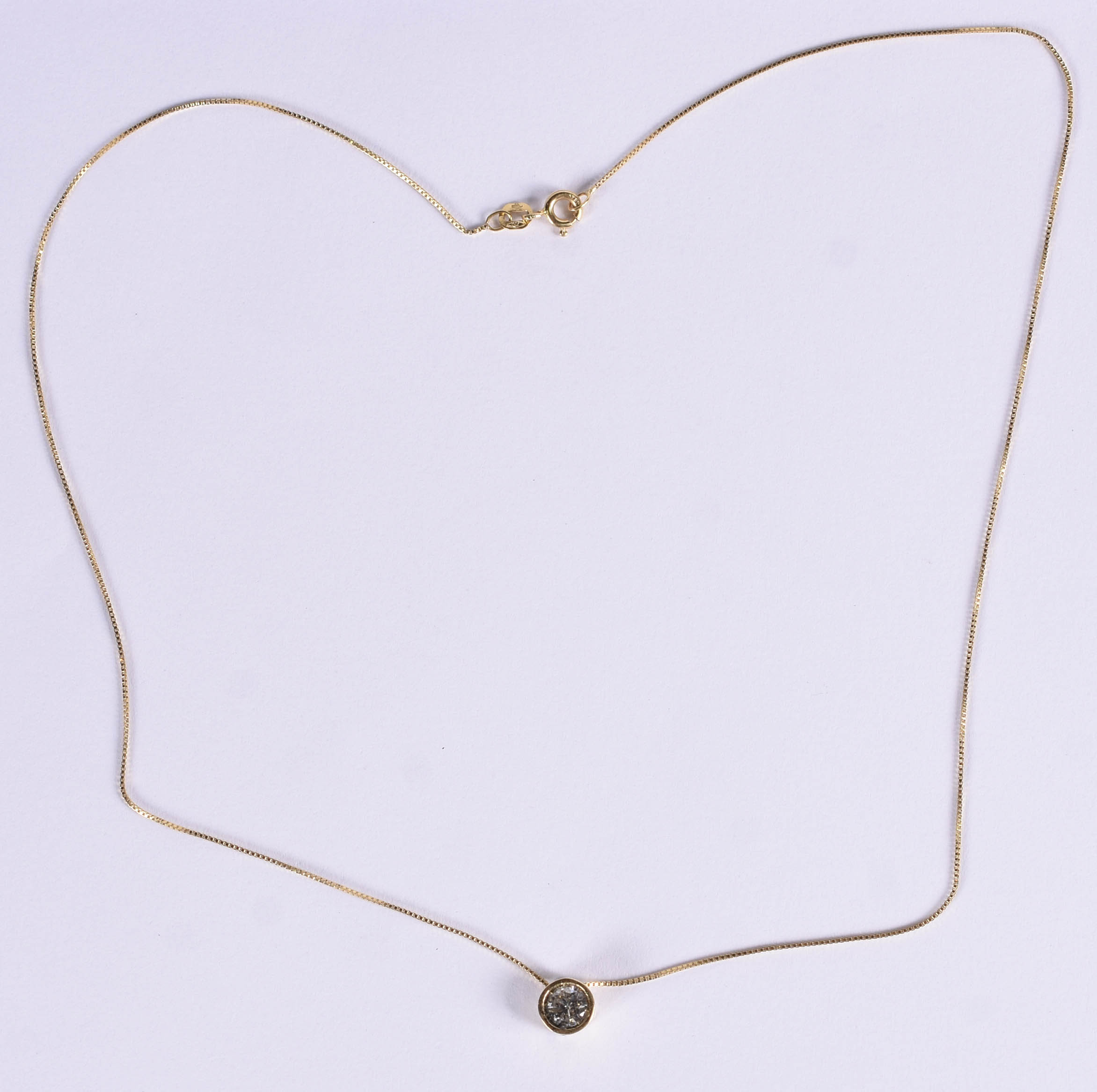 Gargantilha de ouro 18 k com ponto de luz, 1 brilhante de... - foto 2 de 6