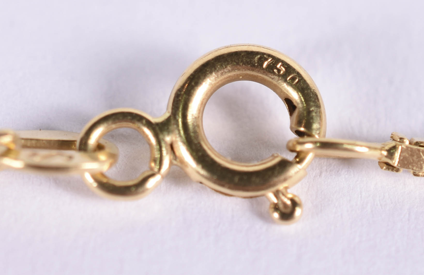 Gargantilha de ouro 750 italiano e pingente no feitio de trevo com... - foto 6 de 6