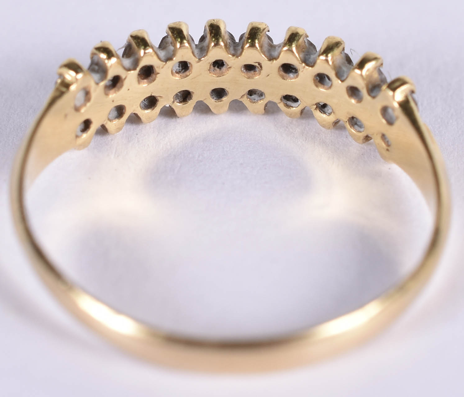 Anel de ouro 18 k com 20 brilhantes de 0,02 ct, total 0,40, aro 18... - foto 4 de 4