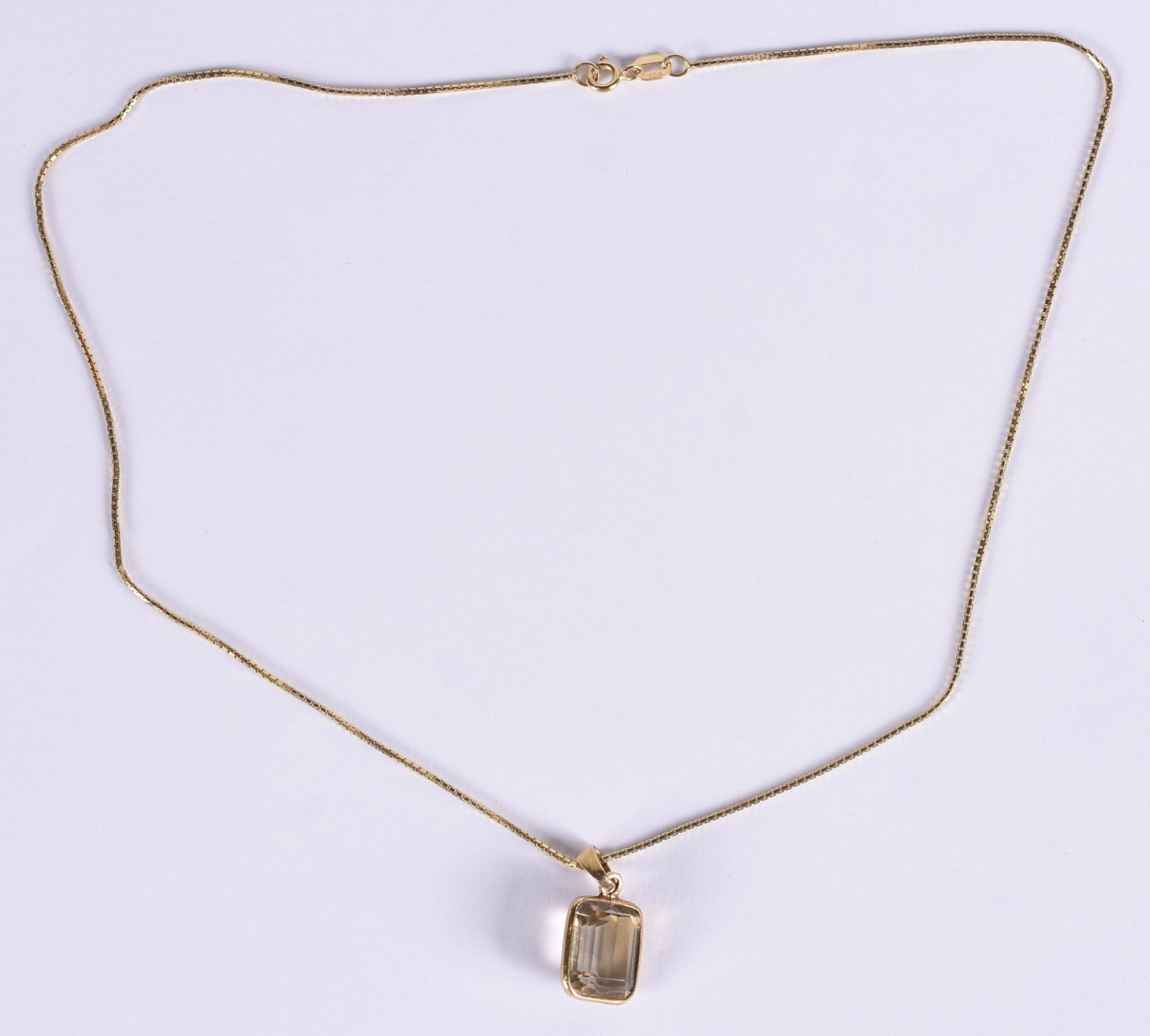 Gargantilha de ouro amarelo 750 com pingente de pedra topázio (por... - foto 2 de 5