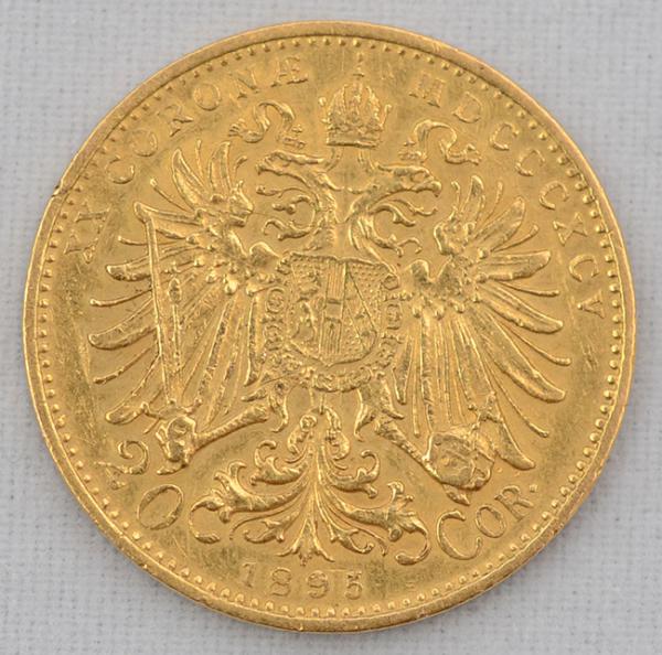 Moeda - 20 CORONAS - Império Austro Húngaro - Peso 6,77 g - 1895... - foto 2 de 2