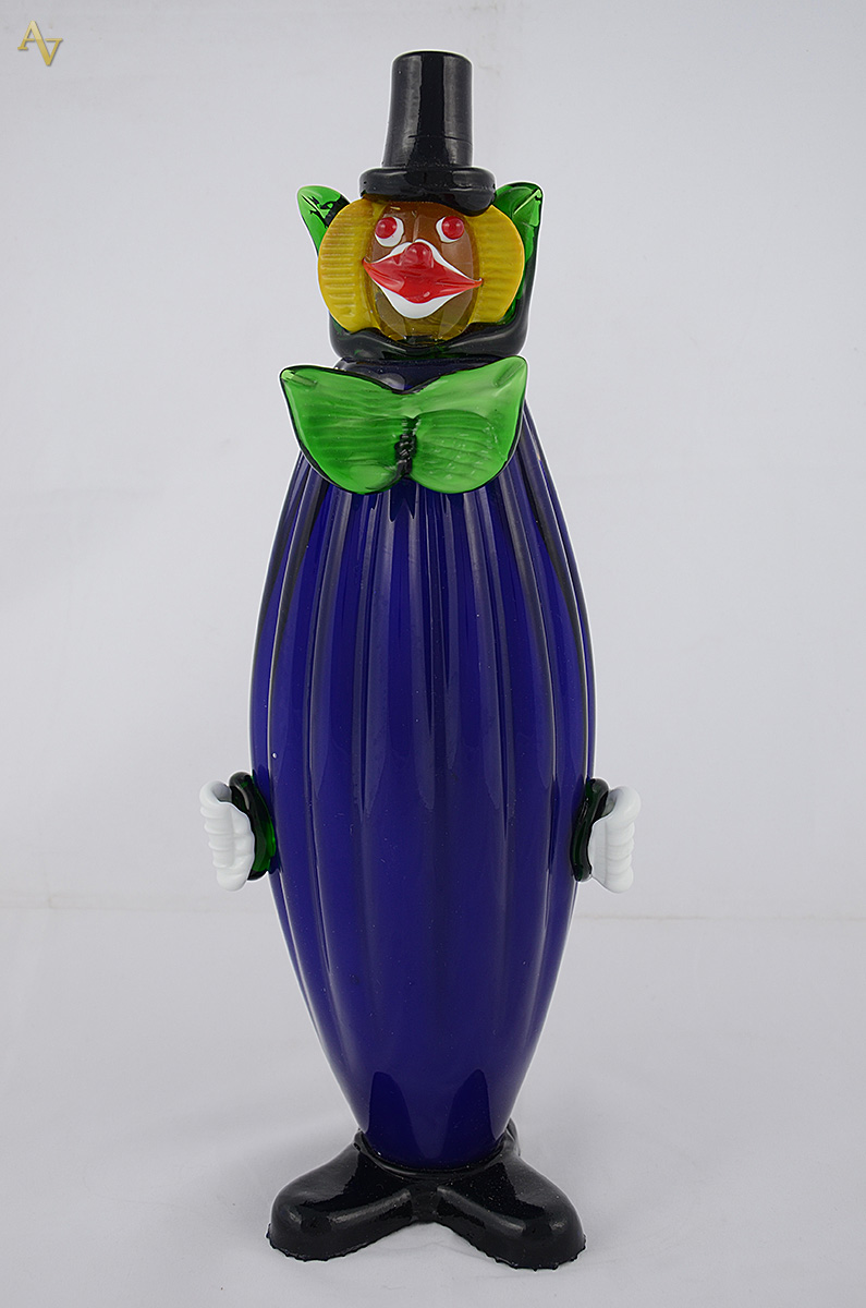 Palhaço de murano azul. Altura 38 cm. - foto 1 de 2