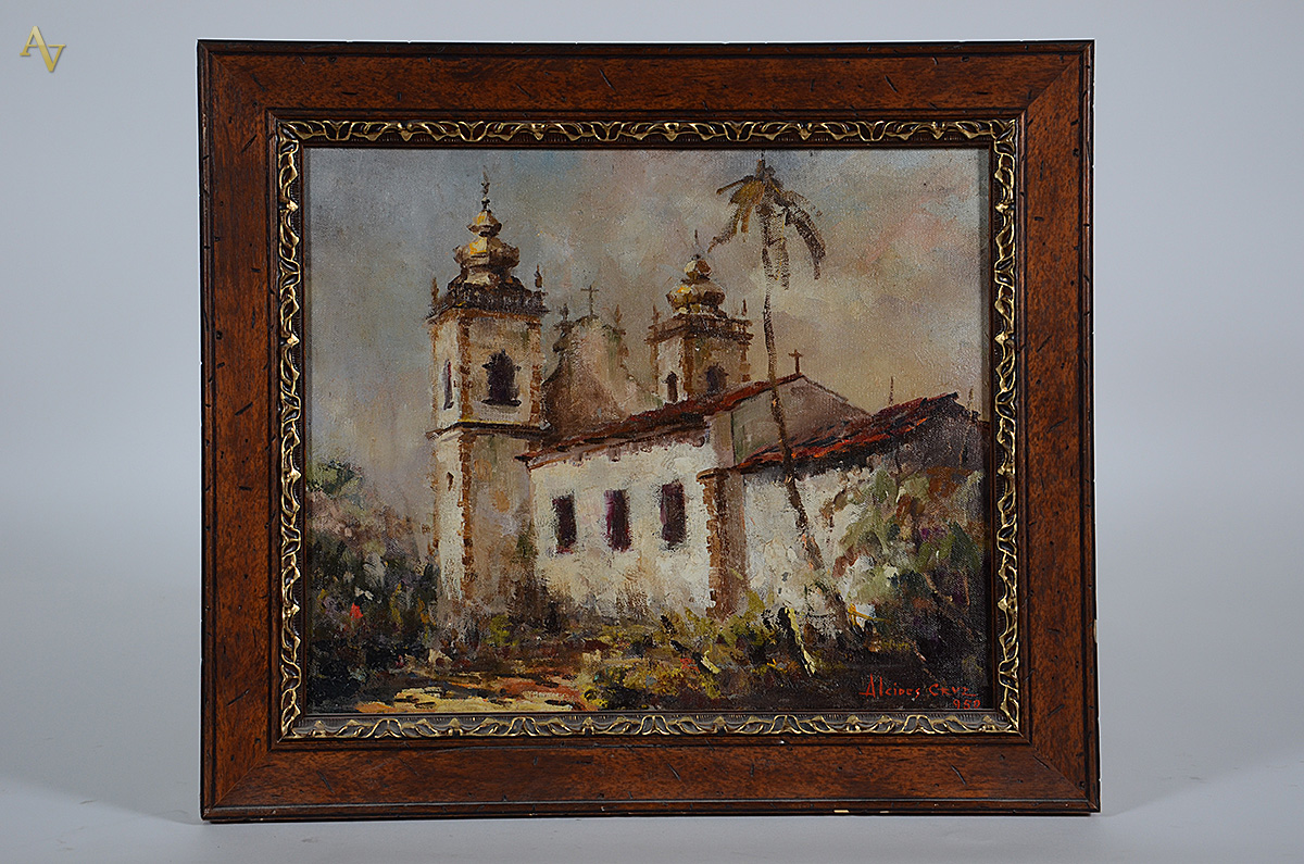 ALCIDES CRUZ - Igreja - ost - 38 x 46 - 1950 - foto 1 de 4