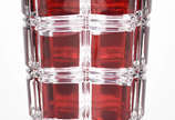 Vaso em demi cristal double rubi lapidado. - Vaso em demi cristal double rubi lapidado.