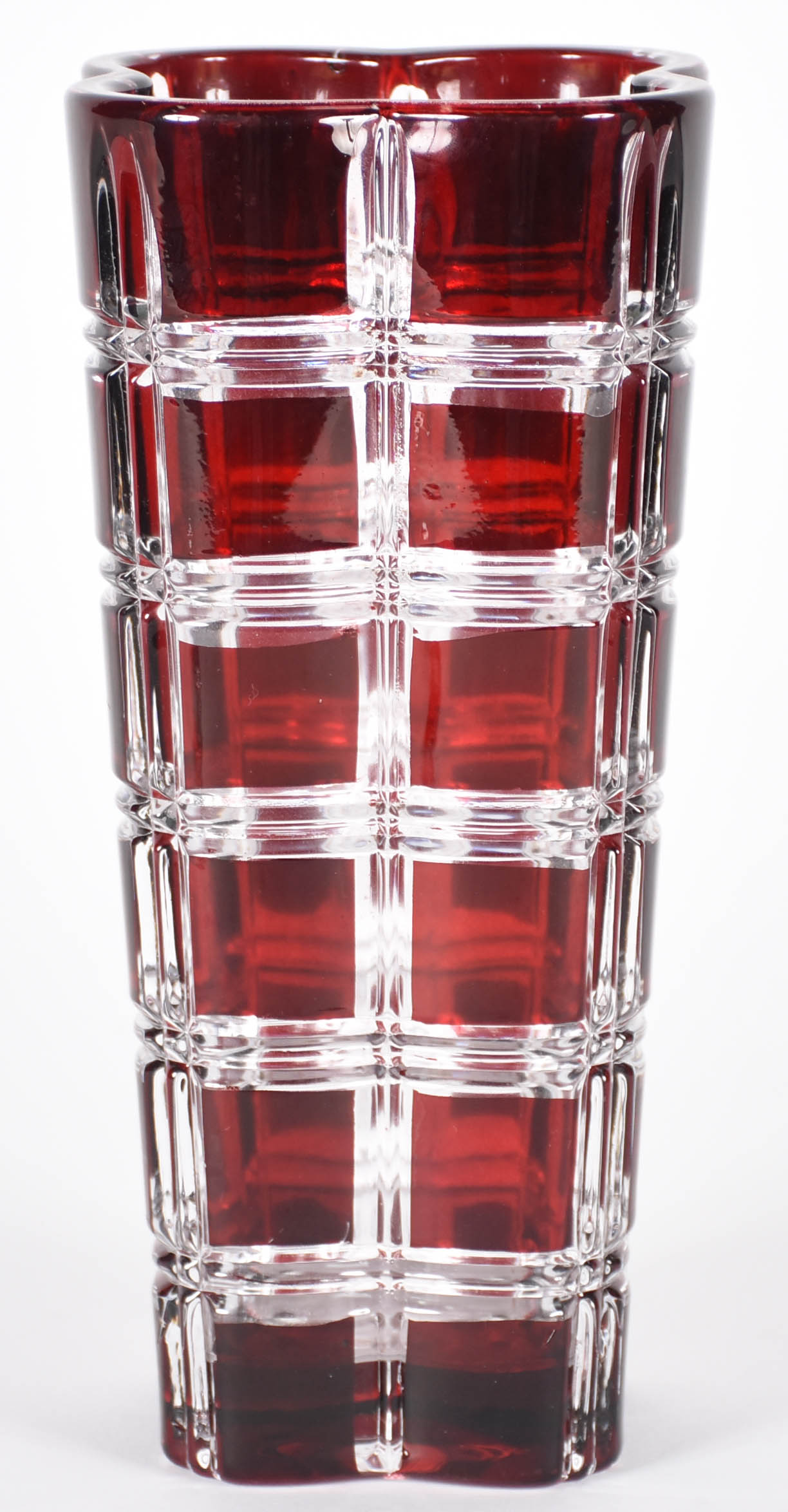 Vaso em demi cristal double rubi lapidado. - foto 1 de 3