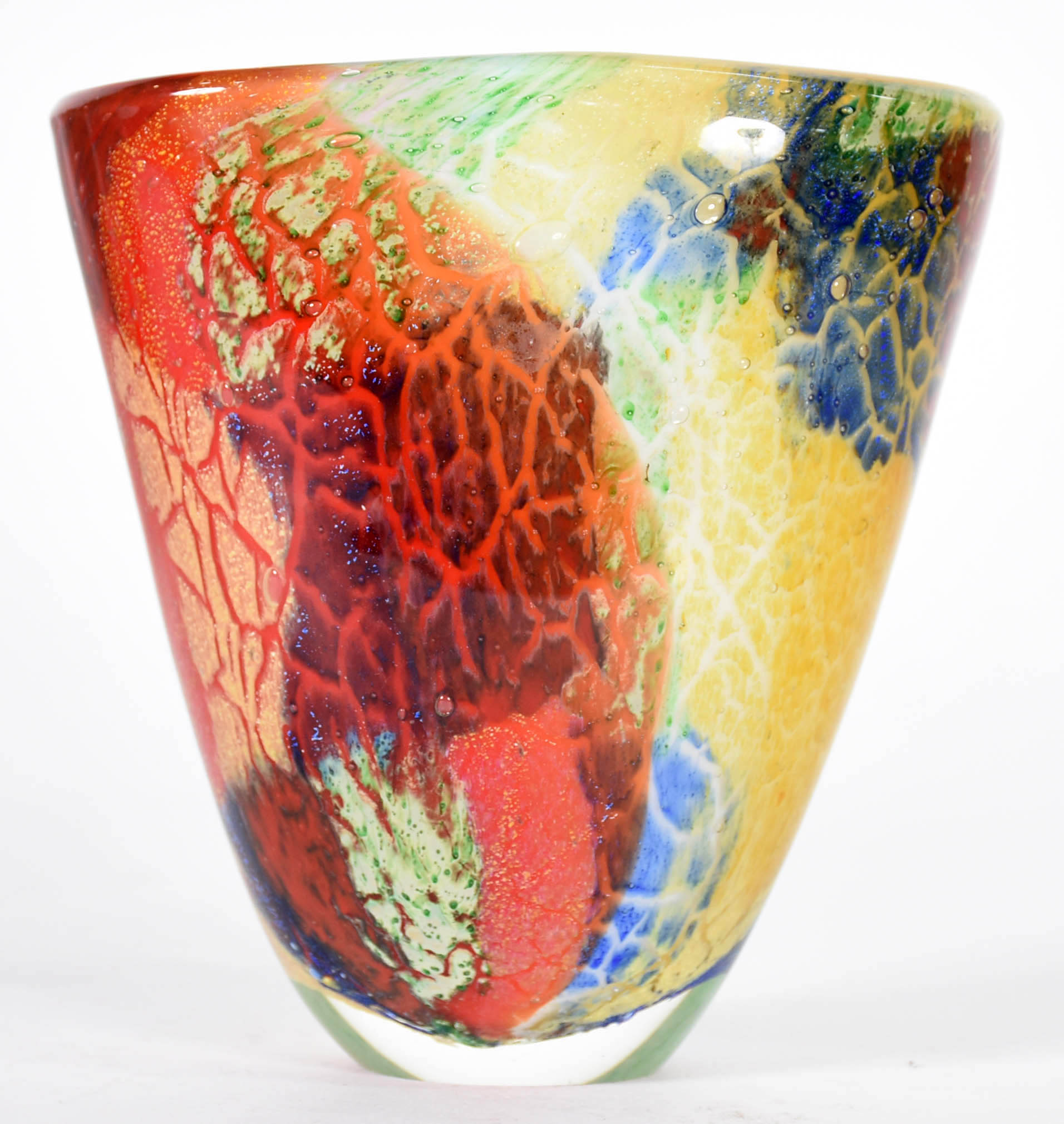 Vaso de murano decorativo com mesclas coloridas. - foto 1 de 4