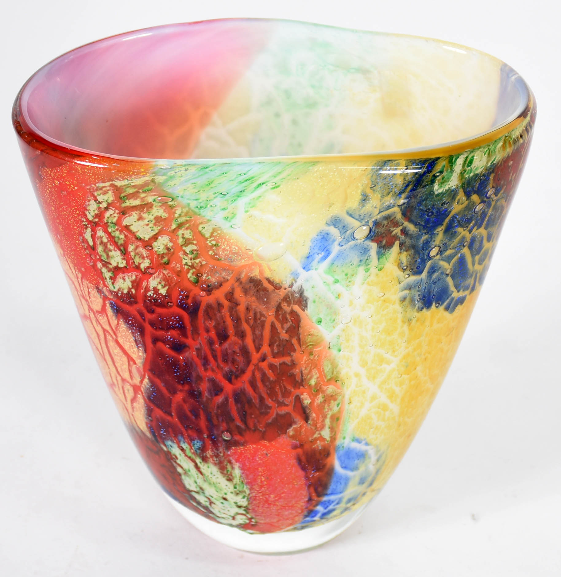Vaso de murano decorativo com mesclas coloridas. - foto 2 de 4