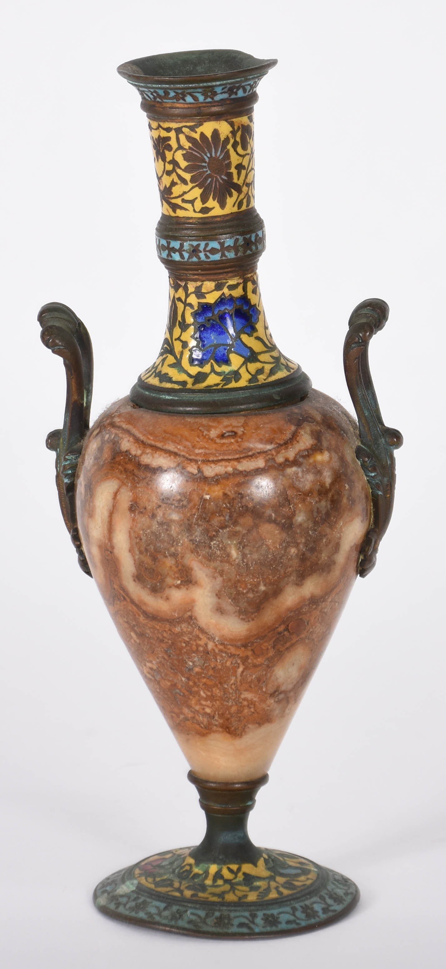 Pequena ânfora de mármore e cloisoné. - foto 1 de 4