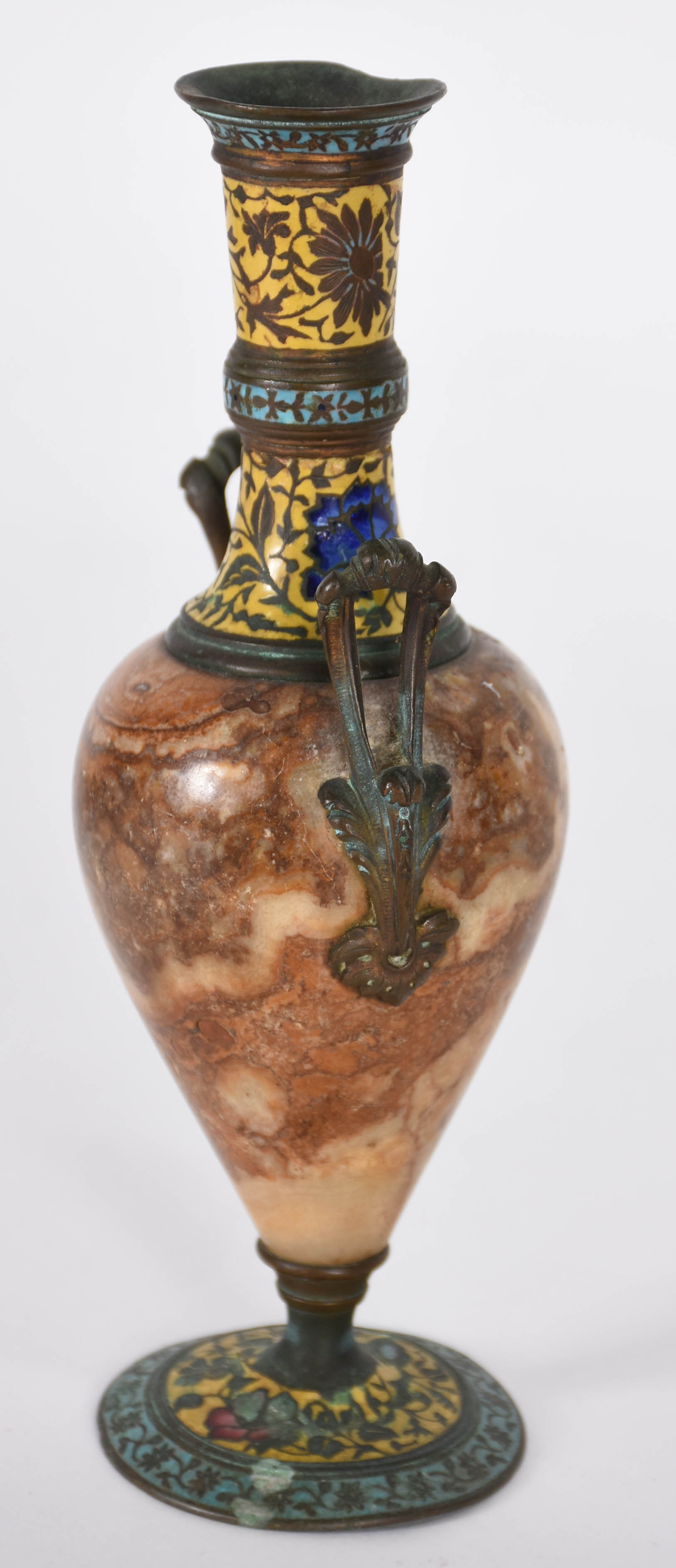 Pequena ânfora de mármore e cloisoné. - foto 3 de 4
