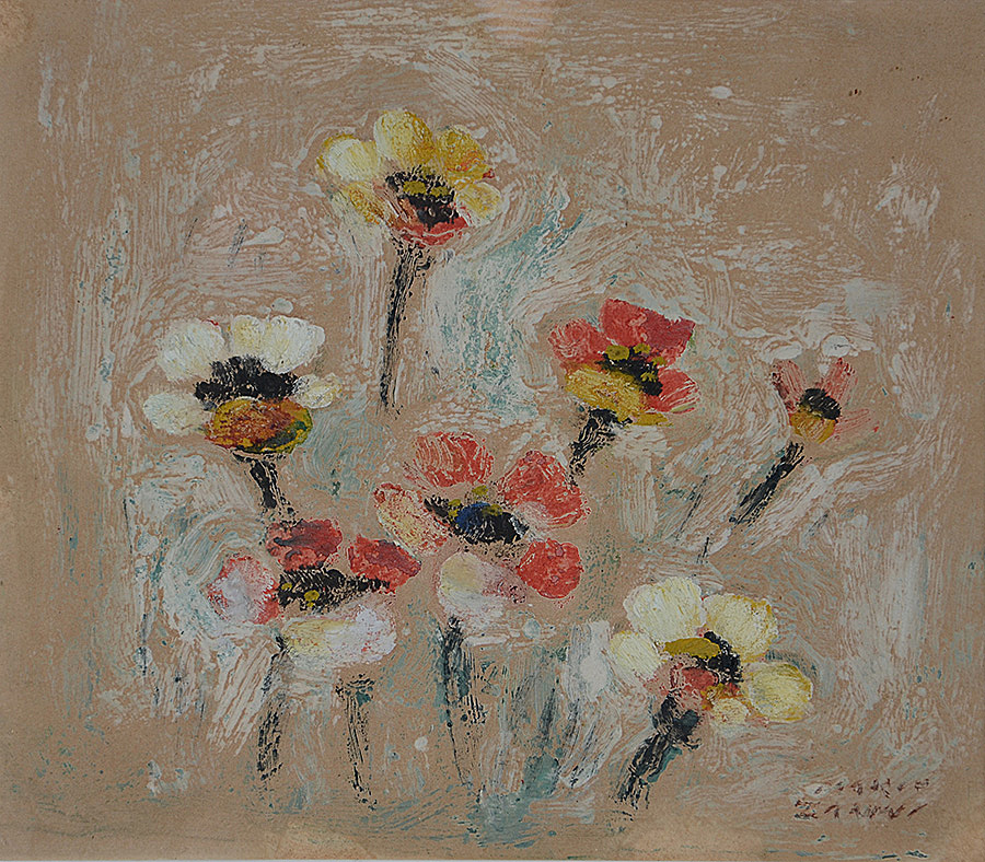 MARIO ZANINI - Flores - guache sobre papel - 23 x 27 - foto 2 de 3