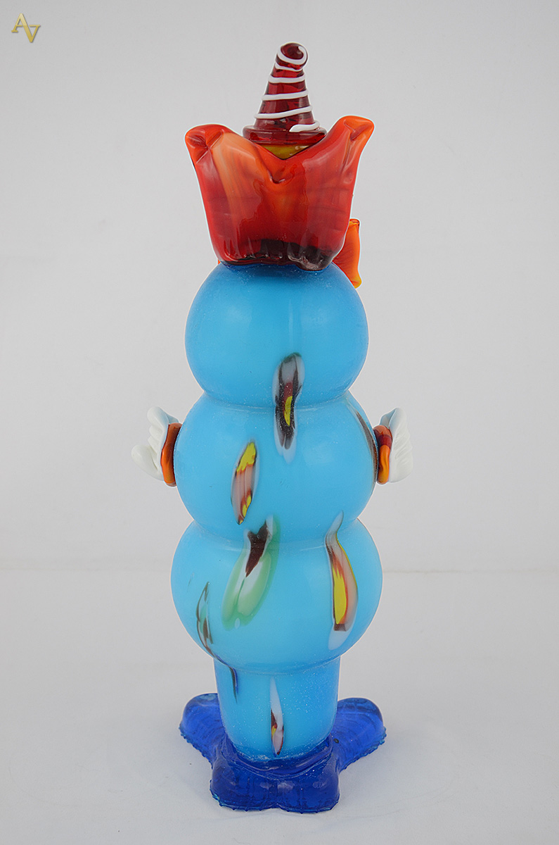 Palhaço de murano azul turquesa. Altura 32 cm. - foto 2 de 2