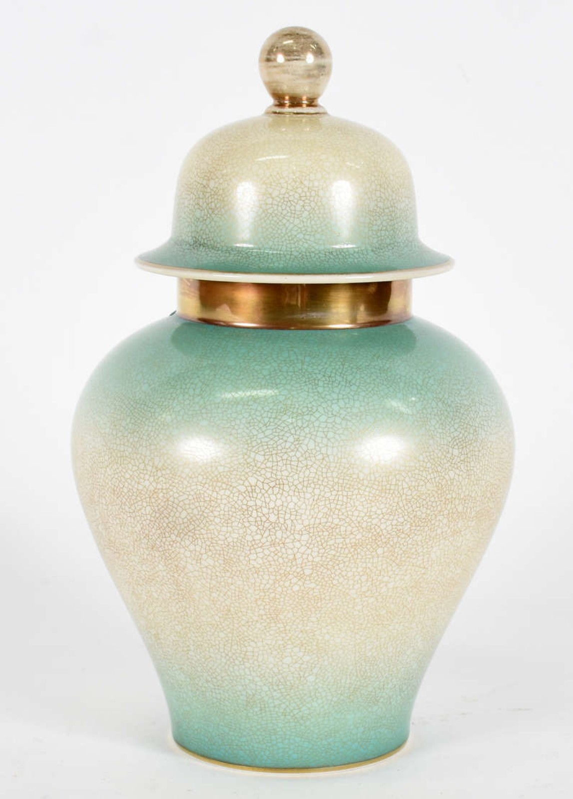 Potiche de porcelana alemã Rosenthal na cor verde degradé, detalhes... - foto 1 de 3