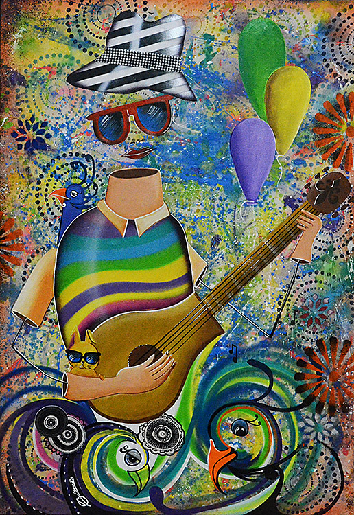 ALEMÃO - Figura com violão - ost - 88 x 127 - foto 2 de 3