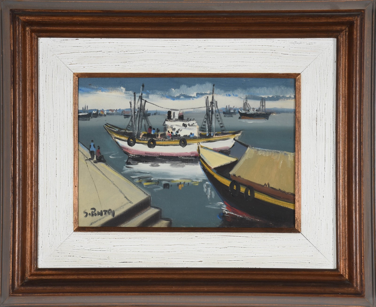 Sylvio Pinto (1918-1997), Marinha com barcos - foto 2 de 4