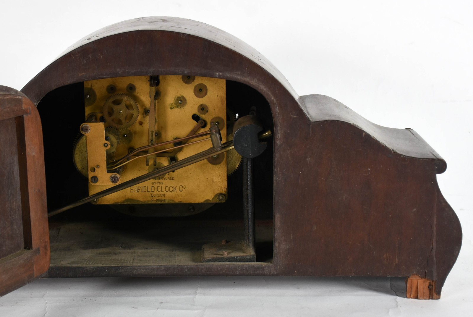 Relógio ingles de mesa "Enfield Clock Co." com caixa de madeira... - foto 4 de 5