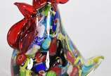 Estatueta de murano Milifiori representando Galo. - Estatueta de murano Milifiori representando Galo.