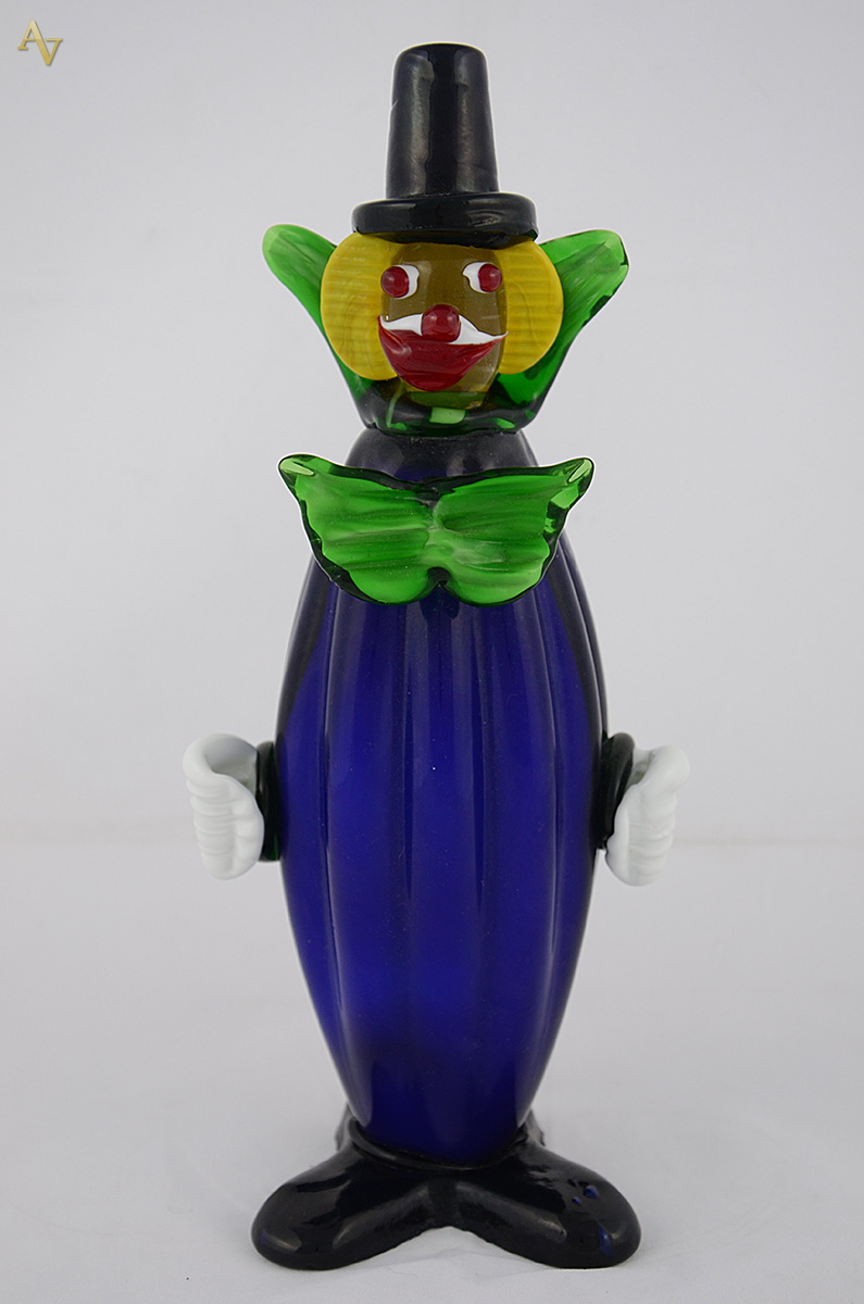 Palhaço de murano azul. Altura 30 cm. - foto 1 de 2