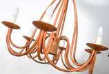 Lustre para 6 luzes de metal patinado. - Lustre para 6 luzes de metal patinado.