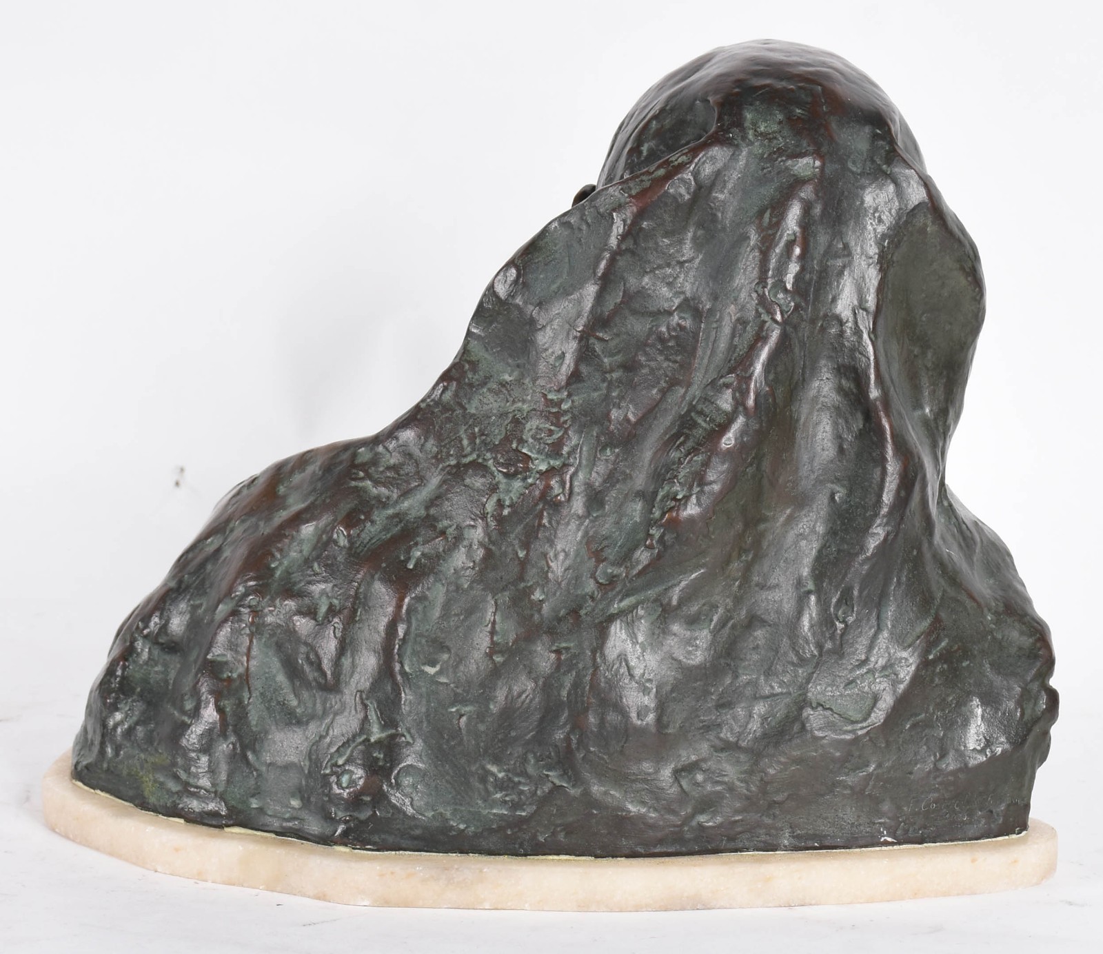 Escultura de bronze representando busto de jovem, assinada, datada de... - foto 4 de 5