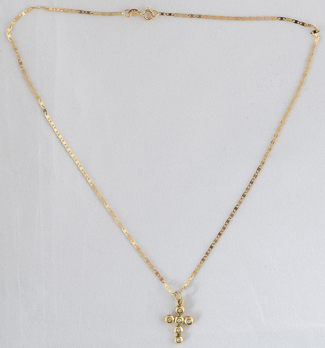 Colar de ouro 18 k com pendente em forma de cruz com 0,50 ct de... - foto 2 de 2