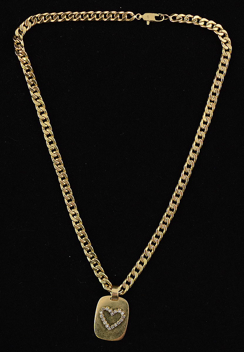 Colar de ouro e pingente com 16 brilhantes - 20,2 g. - foto 2 de 2