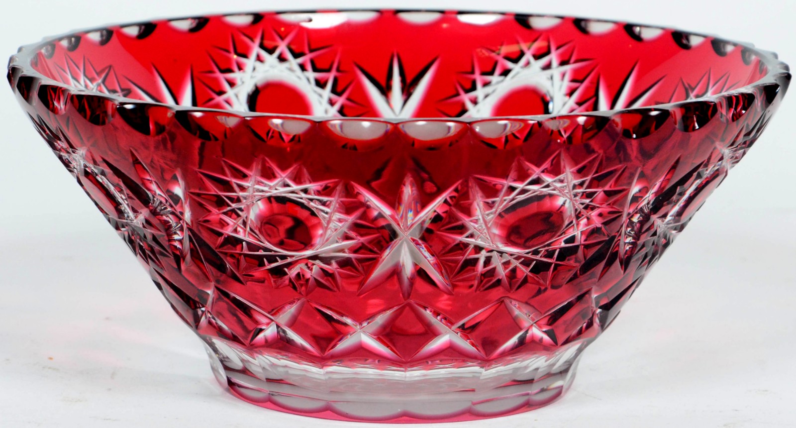 Bowl de cristal lapidado doublé vermelho. - foto 1 de 2