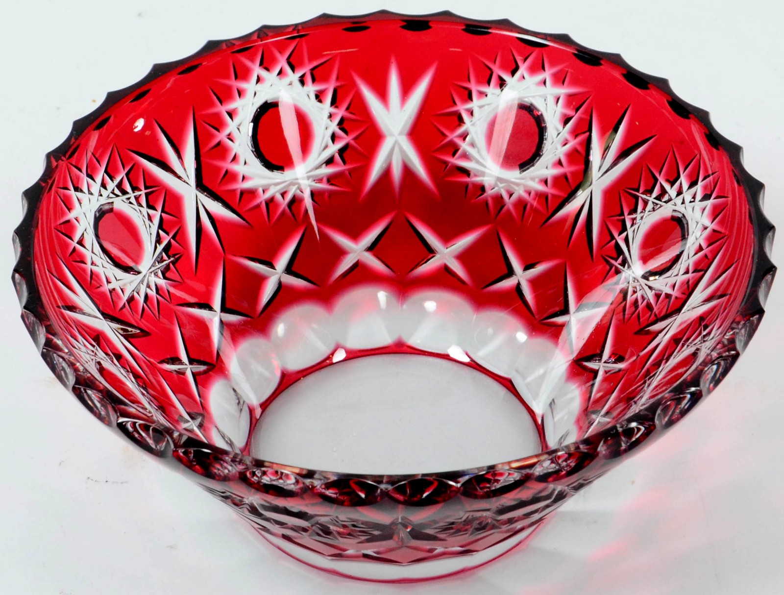 Bowl de cristal lapidado doublé vermelho. - foto 2 de 2