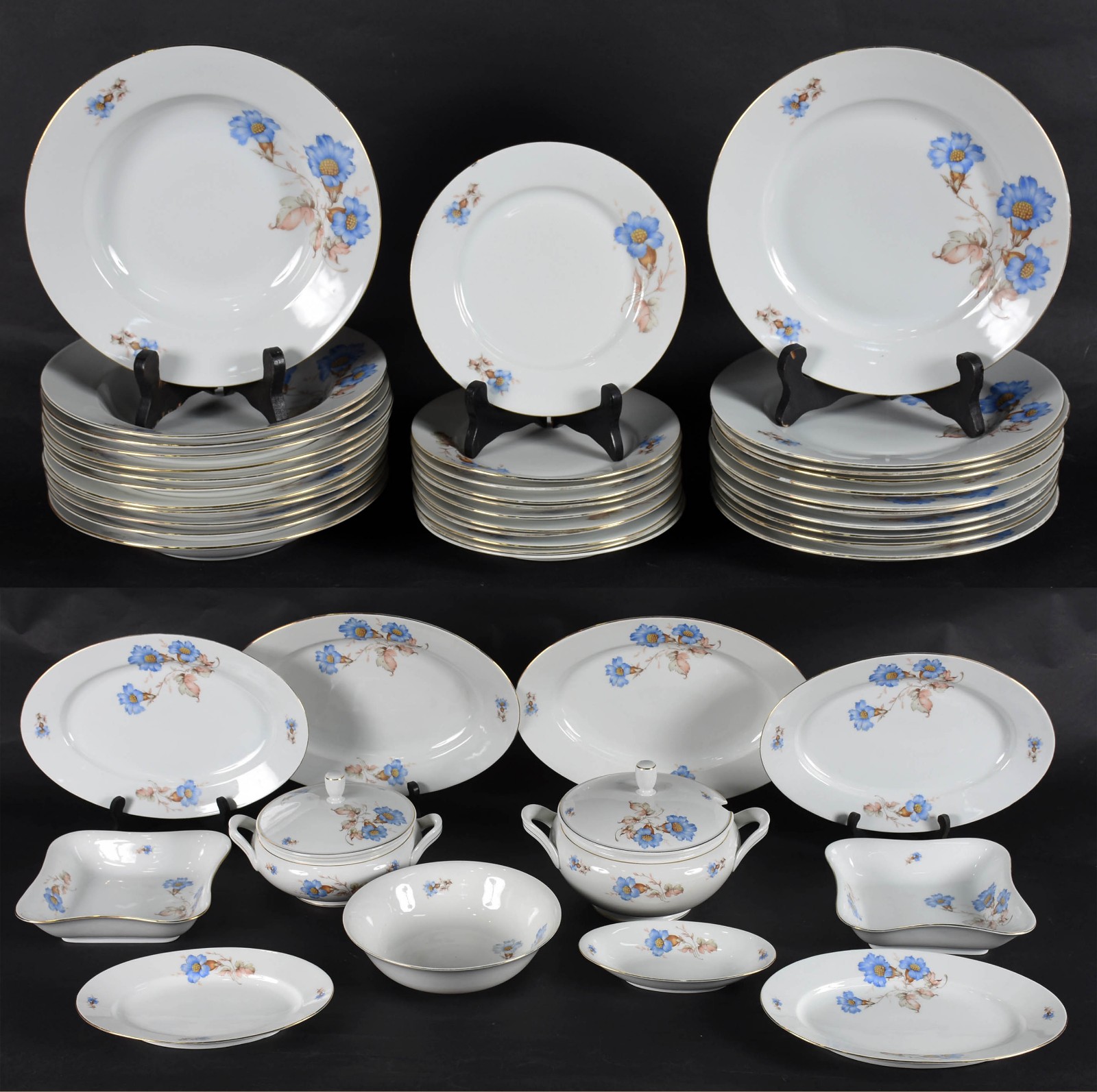 Aparelho de jantar de porcelana TCHECA composto por 11 pratos rasos... - foto 1 de 5